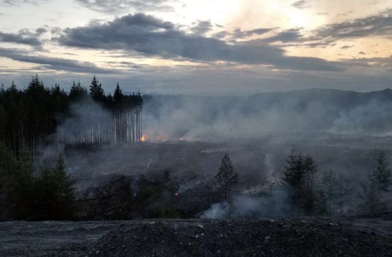 Quinsam fire mostly contained, though still listed as “out of control”