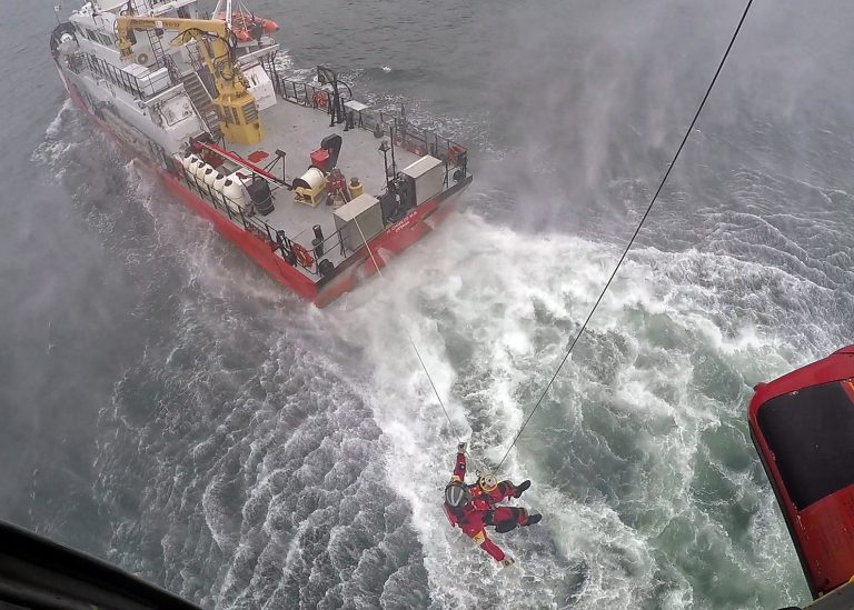 Injured boater airlifted from Coast Guard ship