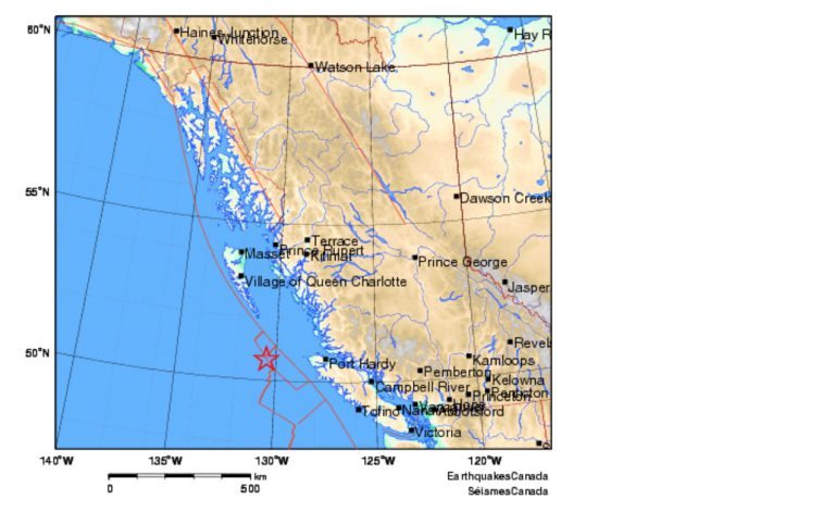 Earthquake compared to “big bang” in Port Hardy