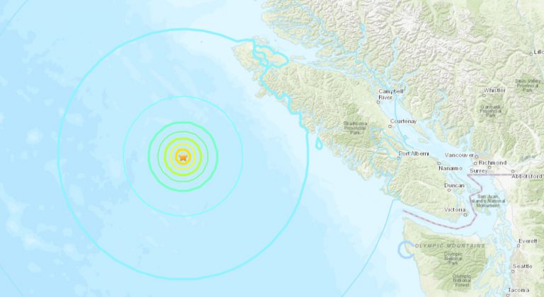 Powerful earthquake hits off Vancouver Island