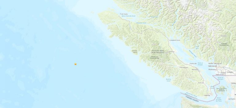 4.5 magnitude earthquake reported off Vancouver Island