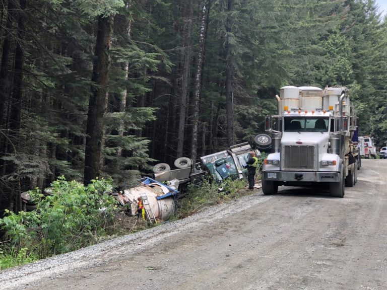 Grieg Seafood truck crashed near Zeballos