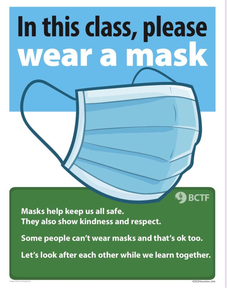 BCTF urging parents and teachers to create “a culture of mask-wearing” for students 