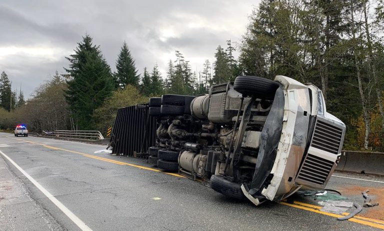 RCMP investigating early morning semi-truck crash near Woss