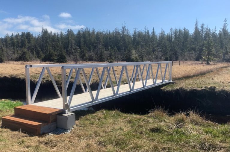 New bridge on Cape Scott Trail connects hikers to Nels Bight, Guise Bay