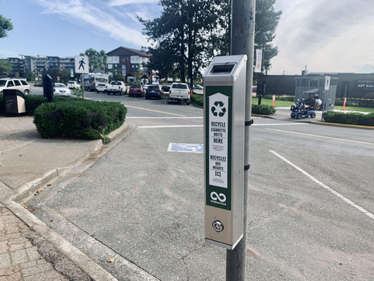 New cigarette waste receptacles promote safe disposal in Island city