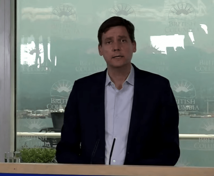 BC Premier David Eby speaks at a news conference in Vancouver