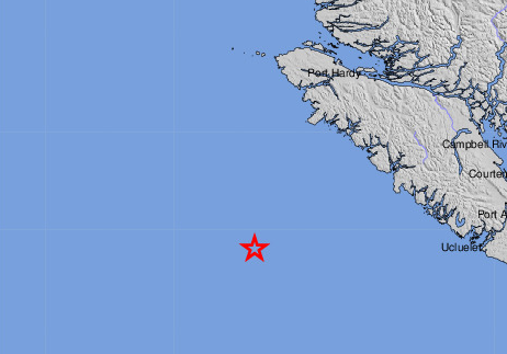 No tsunami expected from quake west of Tofino Thursday night