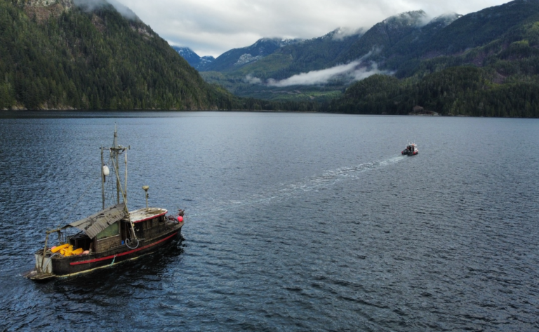 Sunken fishing boat raised, removed from Tahsis-area marina